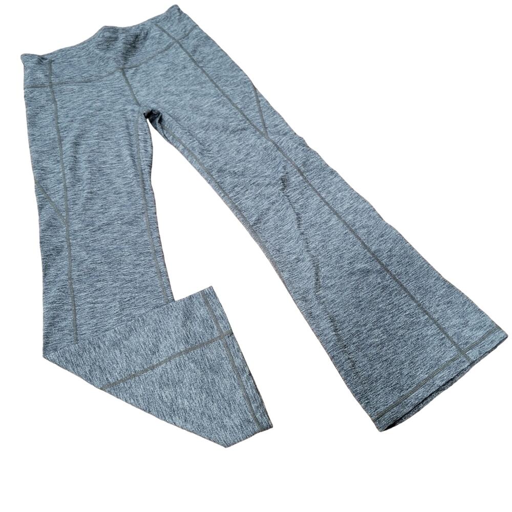 Athleta Full Length Flare Leg Yoga Pants Heathered Gray Size LP